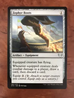 Zephyr Boots MTG Magic the Gathering Card NM Near Mint Strixhaven STX - Image 1