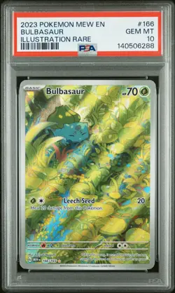 2023 Pokemon Mew EN-151 Bulbasaur Holo Rare Illustration Rare PSA 10 #166 - Image 1