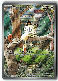 Meowth ⭐ 106/094 Holo Illustration Rare Phantasmal Flames 2025 Pokemon NM - Image 1