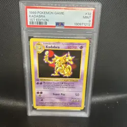 KADABRA 32/102 - 1ST EDITION SHADOWLESS 1999 BASE SET ENGLISH - PSA 9 Mint - Image 1