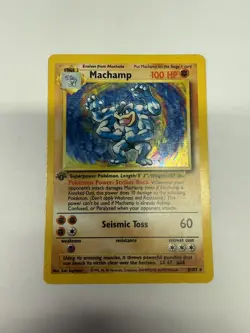 Machamp 1st Edition 8/102 Holo Unlimited Base Set Pokemon MP - Image 1