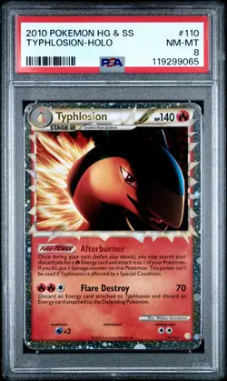 2010 POKEMON HEARTGOLD SOULSILVER TYPHLOSION PRIME #110 ULTRA PSA 8 NM 119299065 - Image 1