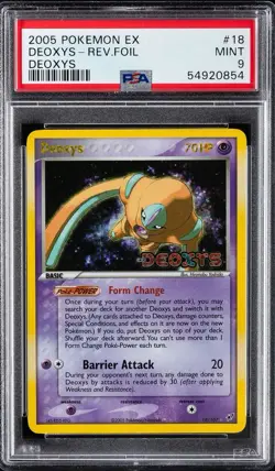 2005 POKEMON EX DEOXYS #18 DEOXYS-REVERSE FOIL PSA 9 - Image 1