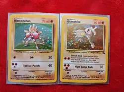 Hitmonchan Base Set Holo + Hitmonlee Fossil Holo | Vintage Pokemon WotC Lot - Image 2