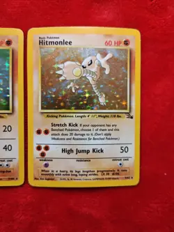 Hitmonchan Base Set Holo + Hitmonlee Fossil Holo | Vintage Pokemon WotC Lot - Image 4