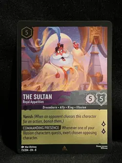 The Sultan Royal Apparition 73/204 Rare Foil Holo Disney Lorcana TCG - Image 1