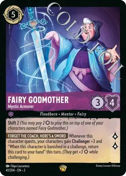 Disney Lorcana Fairy Godmother Mystic Armorer Rise of the Floodborn 41/204 Foil - Image 1