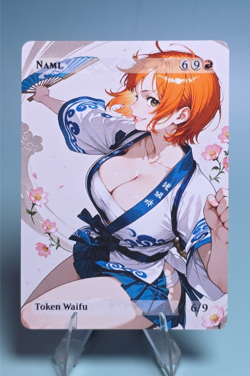 Nami, Waifu the Gathering, Custom Anime Waifu One Piece Trading Card - Image 1