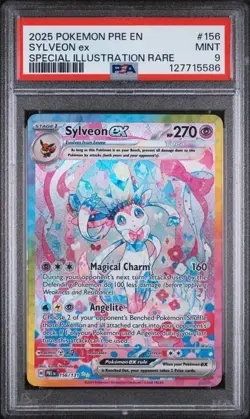 2025 POKEMON PRE EN #156/131 SYLVEON EX SPECIAL ILLUSTRATION RARE PSA 9 - Image 1