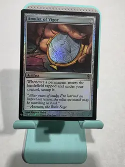 Amulet of Vigor Foil Magic Card Worldwake Artifact NM Condition MTG # 121/145 - Image 1