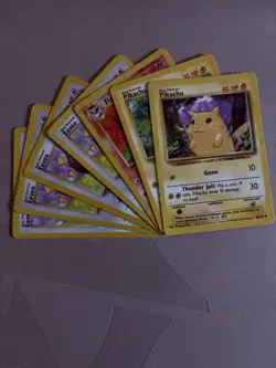 Vintage Pokemon Lot - 7 English Cards - Pikachu, Eevee, & Flareon - WotC - Image 1