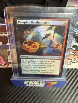 NM Foil Pumpkin Bombardment, MTG, Marvel's Spider-Man, Magic the Gathering, 139 - Image 1