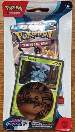 5 Swirl Pineco 061 Promo Pokemon TCG Paradox Rift Checklane Blister Booster Pack - Image 4
