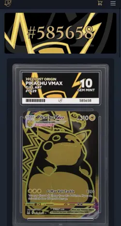 Pokemon TCG Lost Origin Pikachu TG29/TG30 VMAX Full Art ACE 10 perfect subgrades - Image 4