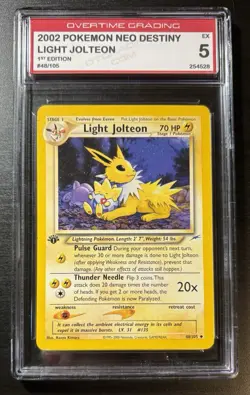 2002 Pokemon Neo Destiny Light Jolteon #48/105 - Graded 5 - 1st Edition - Image 1
