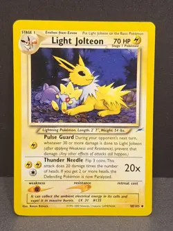 Light Jolteon Pokemon Card 48/105 Neo Destiny Regular TCG Vintage Togapi Kimura - Image 1