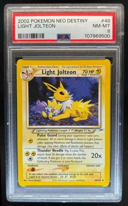 2002 Pokemon Neo Destiny Light Jolteon #48/105 PSA 8 - Image 1