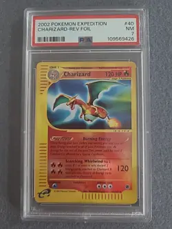 Pokemon TCG 2002 Expedition Base Set Charizard Reverse Holo 40/165 PSA 7 - Image 1