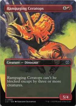 Rampaging Ceratops (Borderless) U The Lost Caverns of Ixalan 322 LP-NM - Image 1