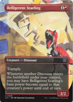 Belligerent Yearling (Borderless) U The Lost Caverns of Ixalan 320 NM MTG - Image 1