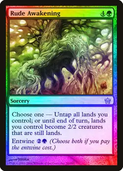 Rude Awakening FOIL Fifth Dawn HEAVILY PLD Green Rare MAGIC MTG CARD ABUGames - Image 1