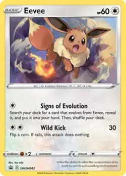 Eevee - SWSH042 - Pokemon Sword & Shield Promo Ultra Rare Holo Card NM - Image 1