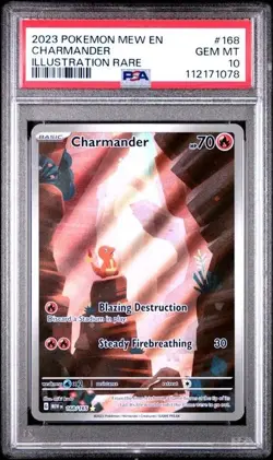 2023 Pokemon Mew En Illustration Rare #168 Charmander PSA GEM MINT 10 - Image 1