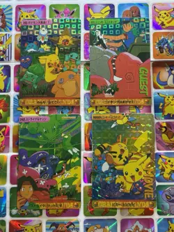 Pokemon Vintage Pocket Monsters Vending HOLO Prism (4x) Stickers 1998 Nintendo - Image 2