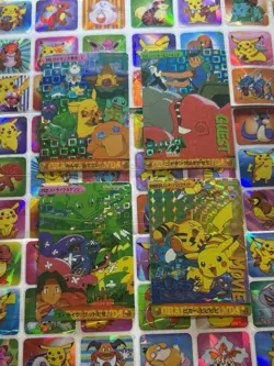 Pokemon Vintage Pocket Monsters Vending HOLO Prism (4x) Stickers 1998 Nintendo - Image 3