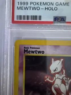 Pokemon Base Set Unlimited Mewtwo Holo Rare 10/102 Graded PSA 5 EX! - Image 3