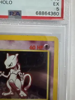 Pokemon Base Set Unlimited Mewtwo Holo Rare 10/102 Graded PSA 5 EX! - Image 4