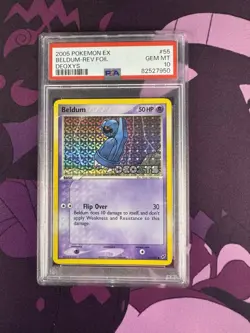 Pokemon Beldum Reverse Holo PSA 10 Gem Mint 55/107 Ex Deoxys - Image 1