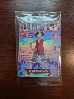 One Piece Luffy P-055 Rutgers Basketball Promo Card US VOYAGE SEALED MINT RARE - Image 1