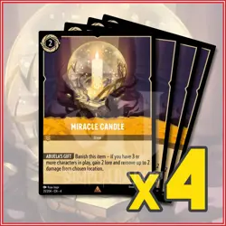 Disney Lorcana TCG: MIRACLE CANDLE x4 Ursula's Return Rare - Image 1