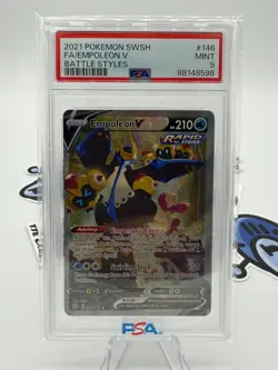 PSA 9 EMPOLEON V #146 (FULL ART) - 2021 POKEMON SWSH BATTLE STYLES - Image 1