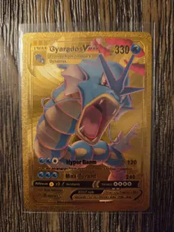 Pokemon Gyarados VMAX GOLD Foil Fan Art Collector Card - 330 HP - 29/203 - Image 1