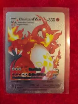Pokemon Charizard VMAX SILVER Foil Fan Art Collector Card - 330 HP - 20/189 - Image 1