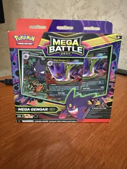 Pokemon Mega Battle Deck Mega Gengar ex 60 Card Deck Foil Box Playmat Coin 2023 - Image 1