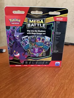 Pokemon Mega Battle Deck Mega Gengar ex 60 Card Deck Foil Box Playmat Coin 2023 - Image 2