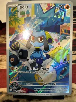 Pokemon Riolu TCG Illustration Rare Card 215/198 SV01 Scarlet & Violet Base Set - Image 1