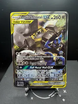 Pokemon TCG Sun & Moon Lucario Melmetal GX SM192 Full Art Black Star Promo NM! - Image 1
