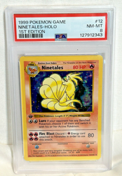 1999 Pokemon Game Ninetales Holo 1st Edition PSA 8 - Image 1
