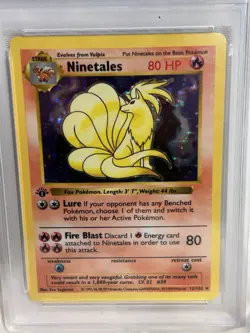 1999 Pokemon Game Ninetales Holo 1st Edition PSA 8 - Image 3