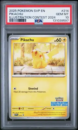 2025 Pokemon SVP Pikachu Illustration Contest 2024 #214 PSA 10 - Image 1