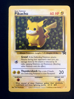 Pikachu #1 vintage Black Star Promo MP Pokemon WOTC Wizards of the Coast - Image 1