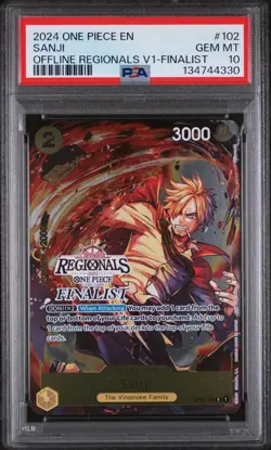 PSA 10 Sanji (Offline Regional 2024) [Finalist] OP03-102 One Piece Promo Low Pop - Image 1