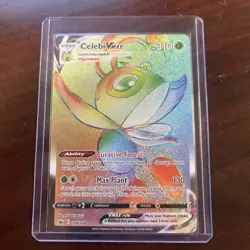 Pokemon TCG - Celebi VMAX Chilling Reign 199/198 Rainbow Holo Secret Rare NM - Image 1