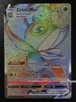 Celebi VMAX (Secret) Rainbow Rare 199/198 Swsh06: Chilling Reign Holo NM - Image 1