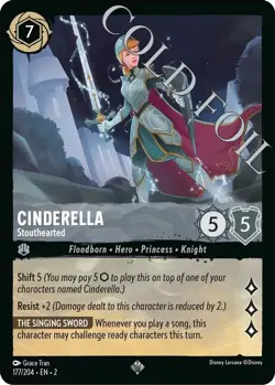 Disney Lorcana Cinderella Stouthearted Rise of the Floodborn 177/204 Cold Foil - Image 1