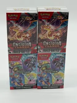Lot of (4) Pokemon TCG Obsidian Flames & Journey Together Booster Bundle Sealed - Image 1